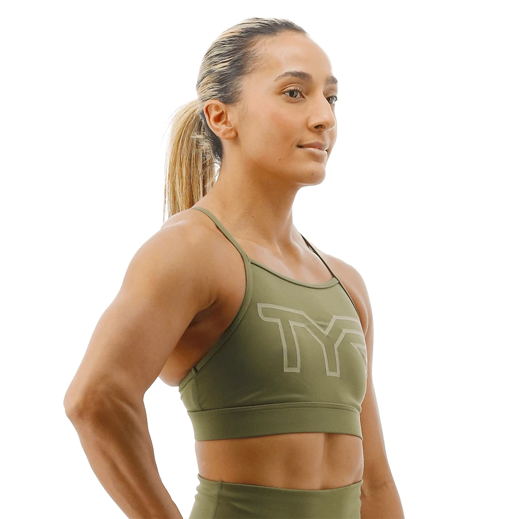 TYR GYM - Womens Olive Night High Neck Sports Bra 2 TYR GYM - Womens Olive Night High Neck Sports Bra - Image 2