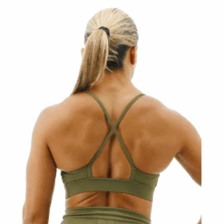 TYR GYM - Womens Olive Night High Neck Sports Bra 7 TYR GYM - Womens Olive Night High Neck Sports Bra -Swim Gear Central FGHSOL3A 932 main02