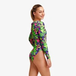 Funkita Girls Sloth Slumber Long Shot One Piece 7 Funkita Girls Sloth Slumber Long Shot One Piece -Swim Gear Central FKS060G SLOTH SLUMBER 10