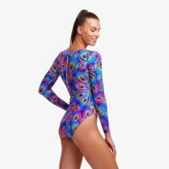 Funkita Ladies Peacock Paradise Long Shot One Piece 7 Funkita Ladies Peacock Paradise Long Shot One Piece -Swim Gear Central FKS060L PEACOCK PARADISE 08
