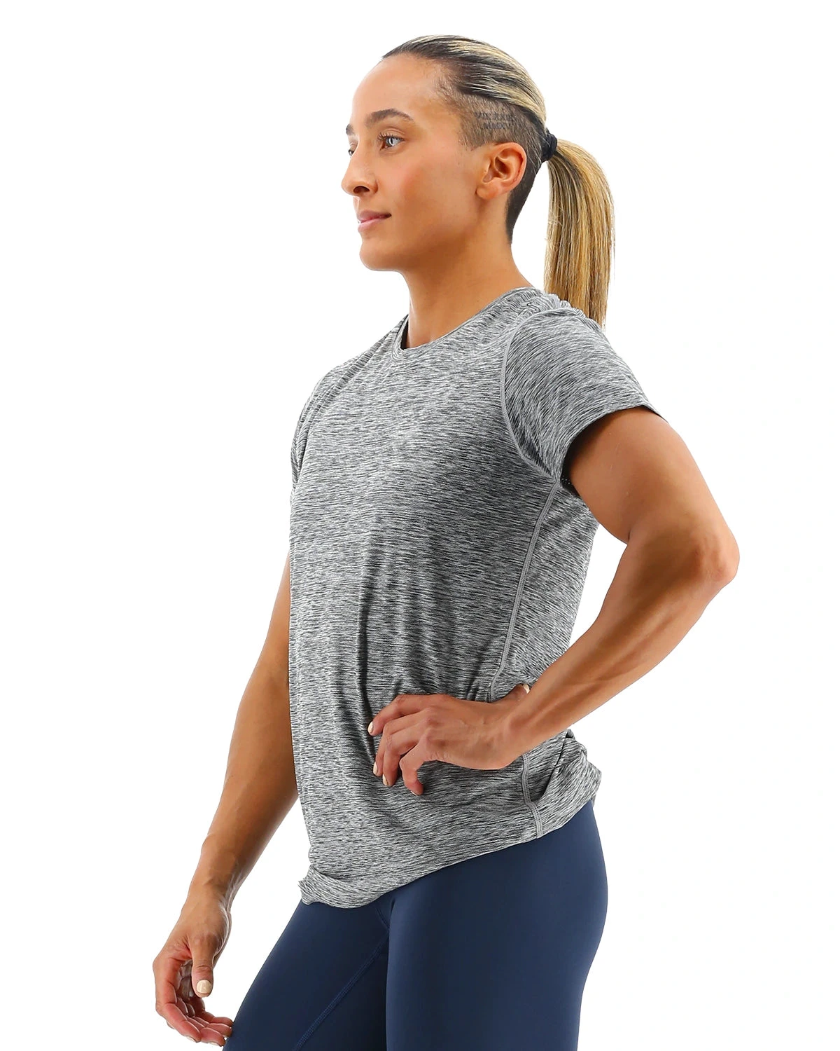 TYR Airtec™ Women's Short Sleeve Tee - Heather Grey 2 TYR Airtec™ Women's Short Sleeve Tee - Heather Grey - Image 2