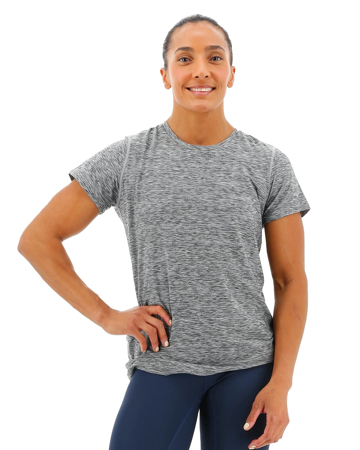TYR Airtec™ Women's Short Sleeve Tee - Heather Grey 1 TYR Airtec™ Women's Short Sleeve Tee - Heather Grey