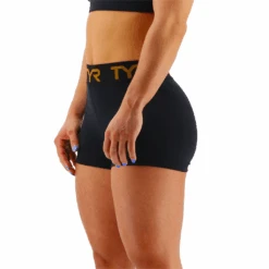 TYR GYM Women’s Black Mid Rise 2" Logo Short 7 TYR GYM Women’s Black Mid Rise 2" Logo Short -Swim Gear Central FTMRSL3A 001 alt04