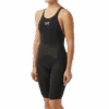 TYR Female Black Invictus Solid Open Back Knee Race Suit