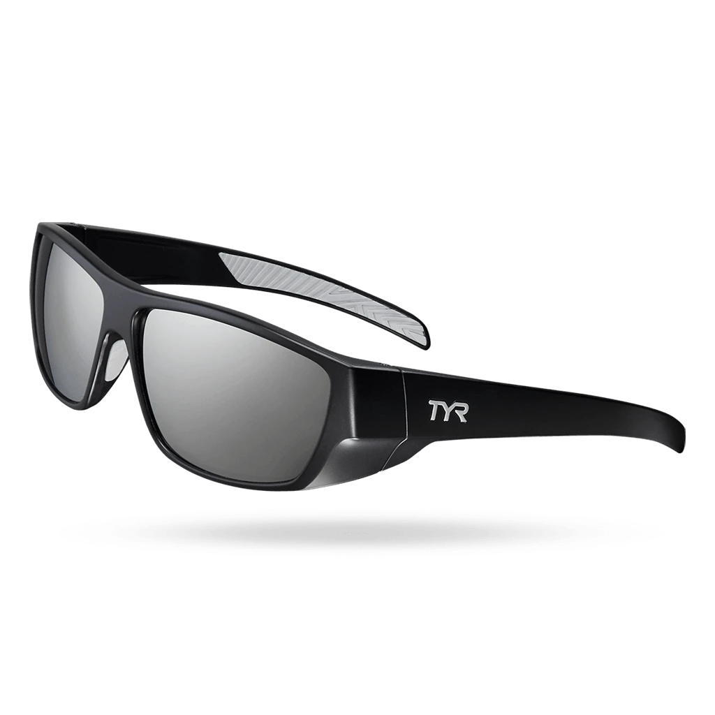 TYR Knox Mens Wrap Sunglasses Silver Black 1 TYR Knox Mens Wrap Sunglasses Silver Black