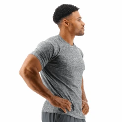 TYR Airtec™ Men's Tee - Heather Grey -Swim Gear Central MPTSO3A 252 alt06