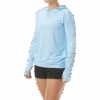 TYR Womens SunDefense Sky Blue Hooded Long Sleeve Shirt