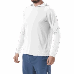 TYR Mens Hooded SunDefense White Long Sleeve Shirt