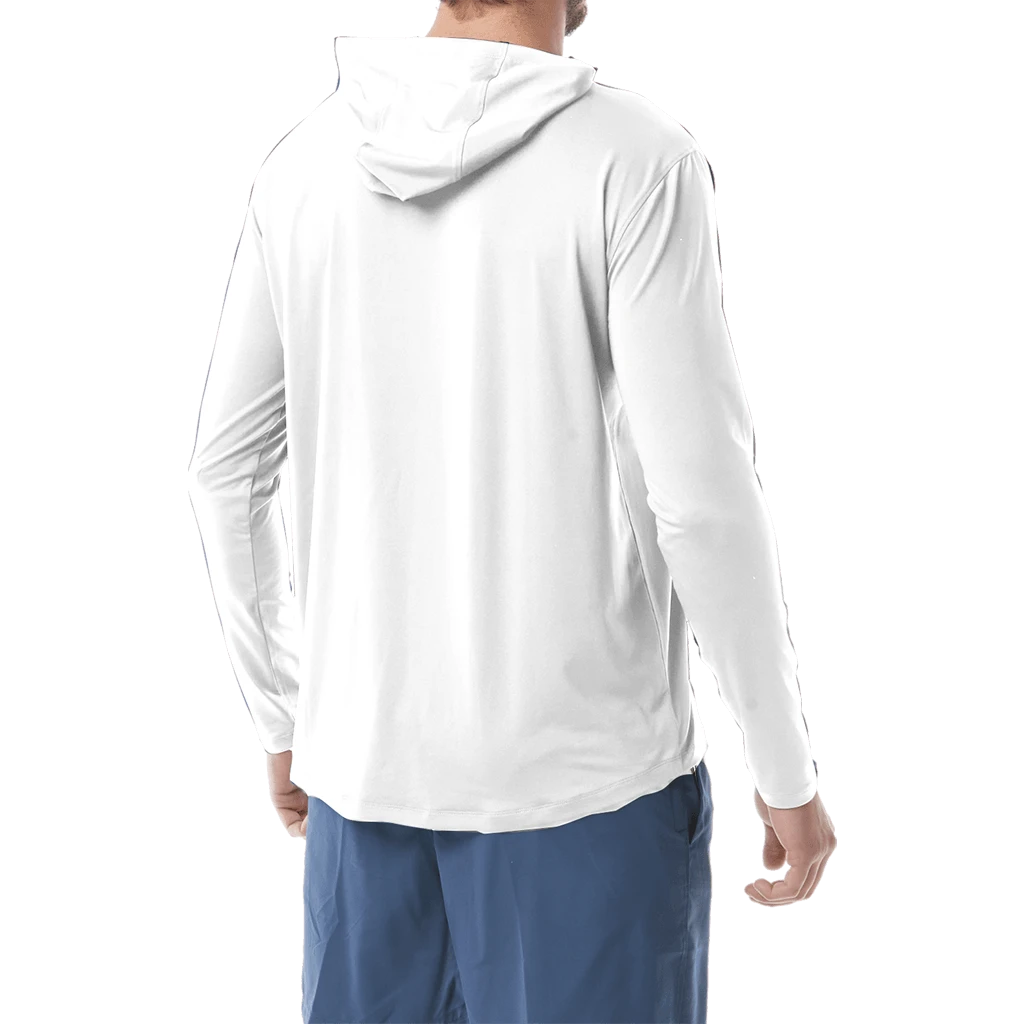 TYR Mens Hooded SunDefense White Long Sleeve Shirt 2 TYR Mens Hooded SunDefense White Long Sleeve Shirt - Image 2
