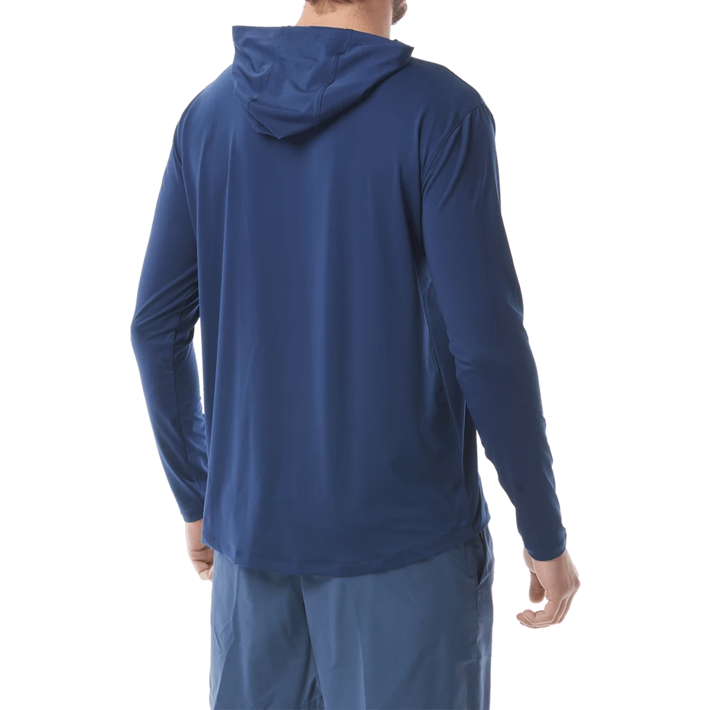TYR Mens Hooded SunDefense Navy Long Sleeve Shirt 2 TYR Mens Hooded SunDefense Navy Long Sleeve Shirt - Image 2