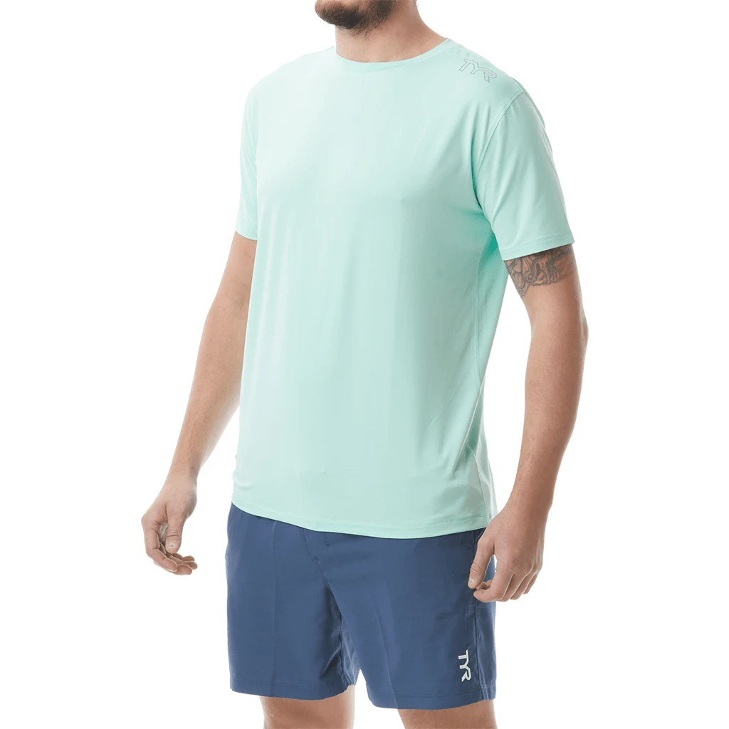 TYR Mens SunDefense Mint Short Sleeve Shirt 1 TYR Mens SunDefense Mint Short Sleeve Shirt