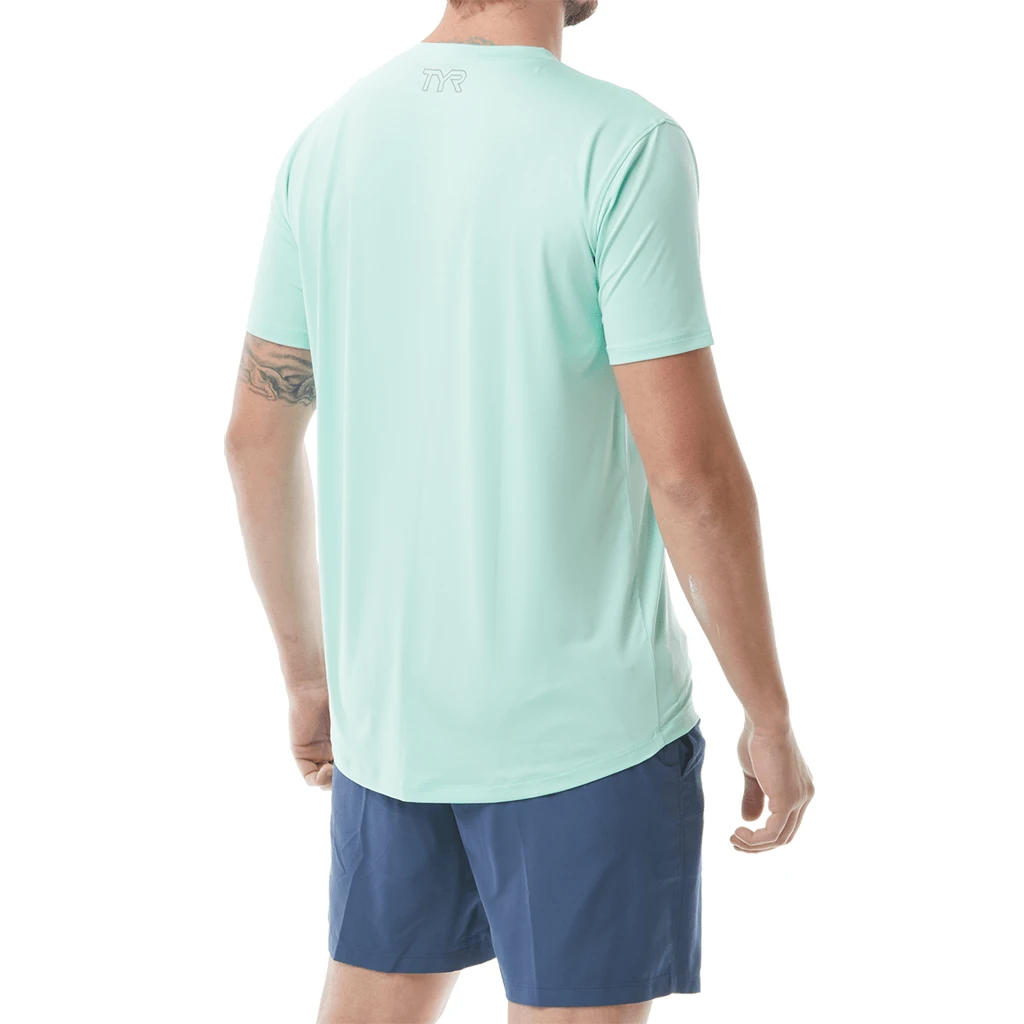 TYR Mens SunDefense Mint Short Sleeve Shirt 2 TYR Mens SunDefense Mint Short Sleeve Shirt - Image 2
