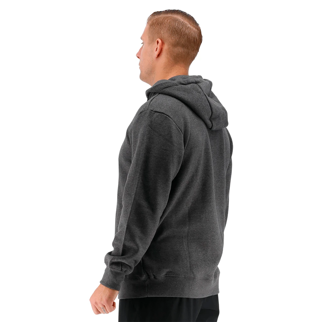 TYR Men Big Outline Logo Hoodie Charcoal Heather/Black 3 TYR Men Big Outline Logo Hoodie Charcoal Heather/Black - Image 3