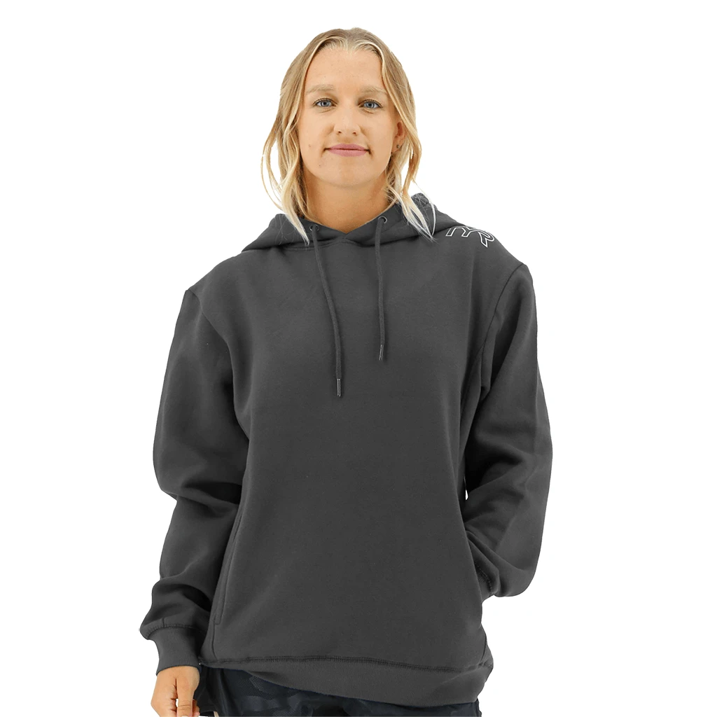 TYR Womens Outline Logo Hoodie Charcoal/Silver 1 TYR Womens Outline Logo Hoodie Charcoal/Silver