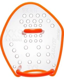 TYR Catalyst Stroke Training Paddles -Swim Gear Central lcatstk orange xxs clear rt 1
