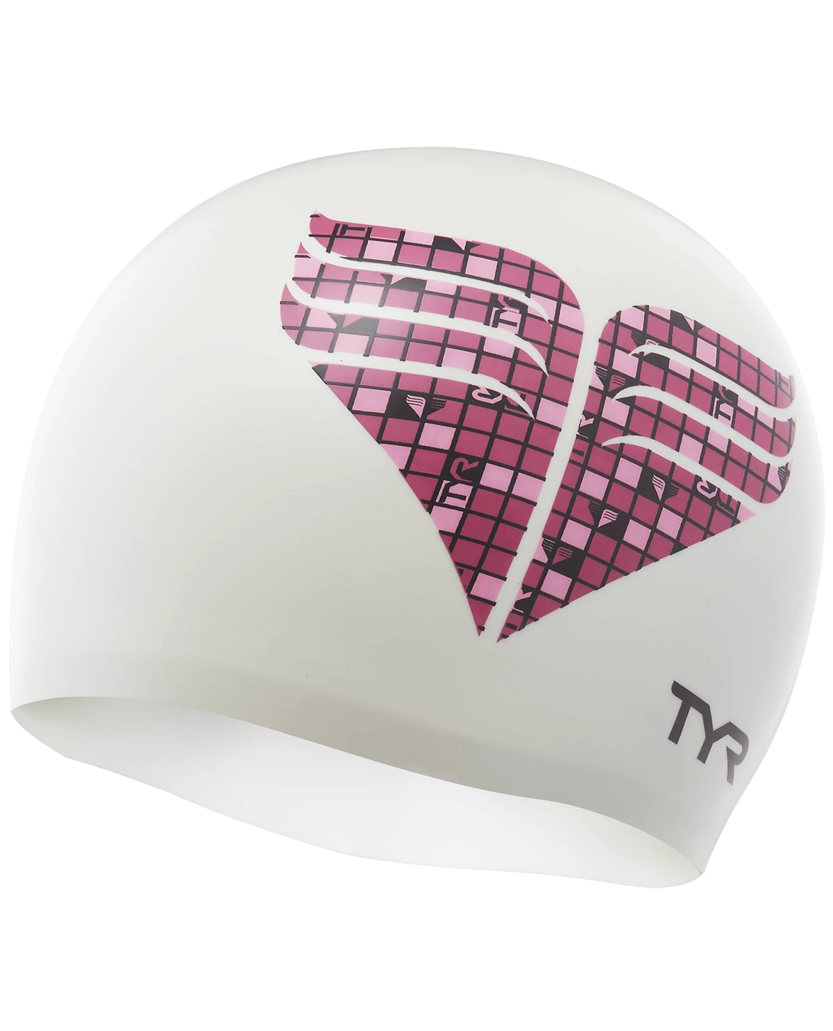 TYR Pink Chevron Silicone Adult Swim Cap 1 TYR Pink Chevron Silicone Adult Swim Cap