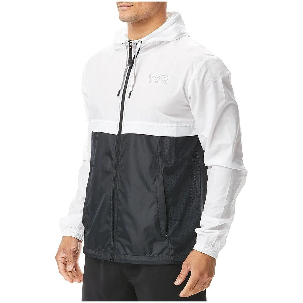 TYR Mens White Elite Windbreaker 1 TYR Mens White Elite Windbreaker